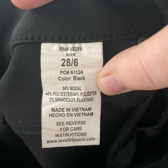 Level 99 Jeans Liza Midrise Black Vegan Leather Modal Skinny Jeans Black 28 - Picture 6 of 6